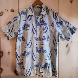 Croft and Barrow Hawaiian T-shirt Sailing Boats Design